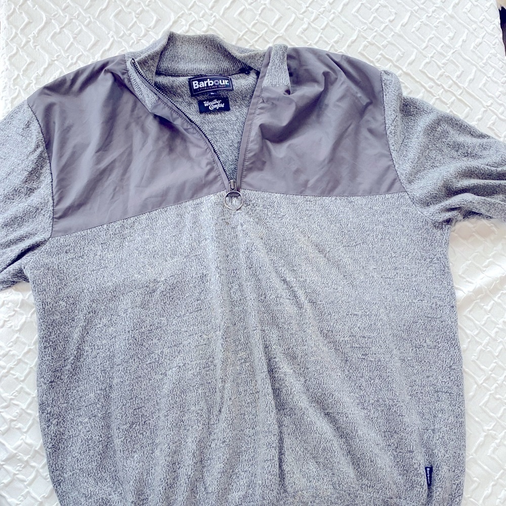 Barbour Weather Comfort Half Zip Sweater Grey Men’s XL